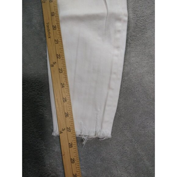 Abercrombie Fitch Jeans Women 4 White Harper Low Rise Super Skinny Distressed - Picture 5 of 9